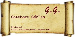 Gotthart Géza névjegykártya